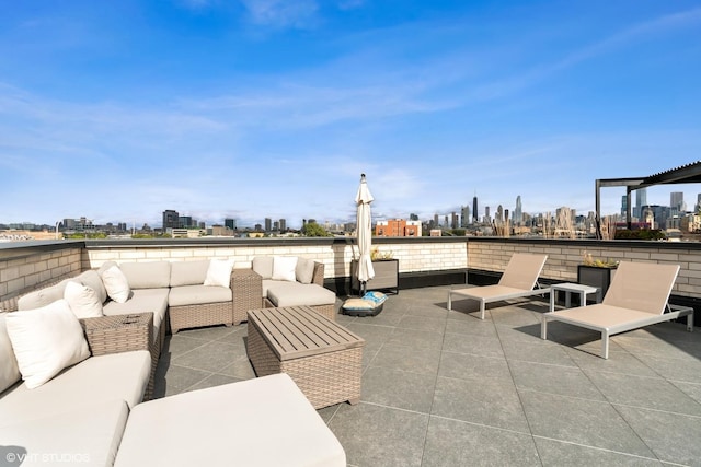 view of patio / terrace with an outdoor living space