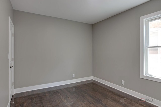 empty room featuring dark hardwood / wood-style floors