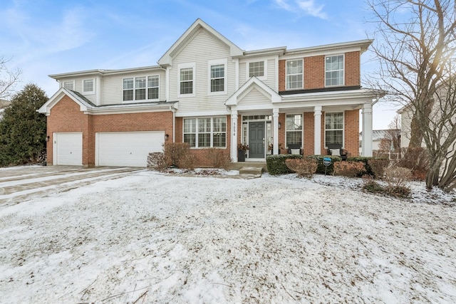 view of front of house with a garage