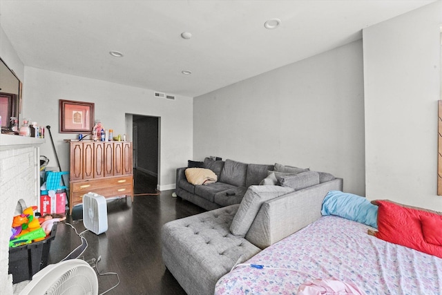 living room with wood-type flooring