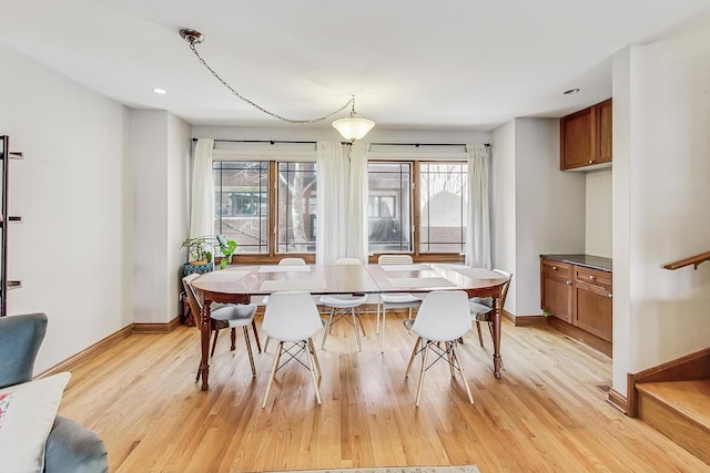 dining area featuring light hardwood / wood-style floors