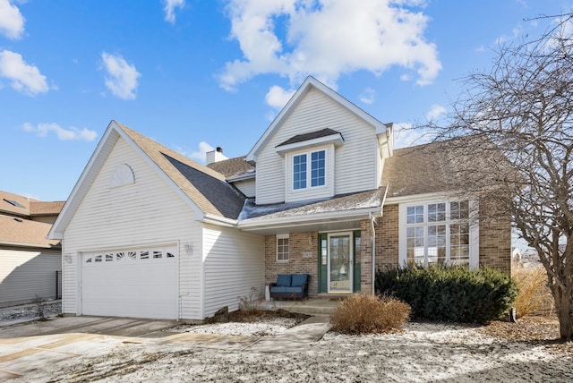 front of property featuring a garage