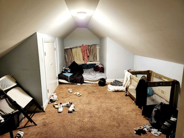 bonus room with carpet and lofted ceiling