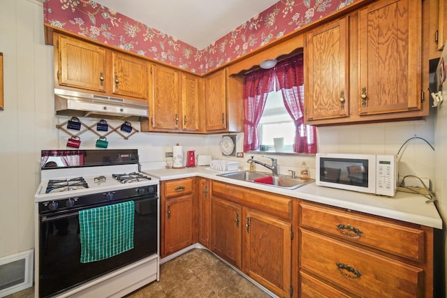 kitchen with range with gas stovetop and sink