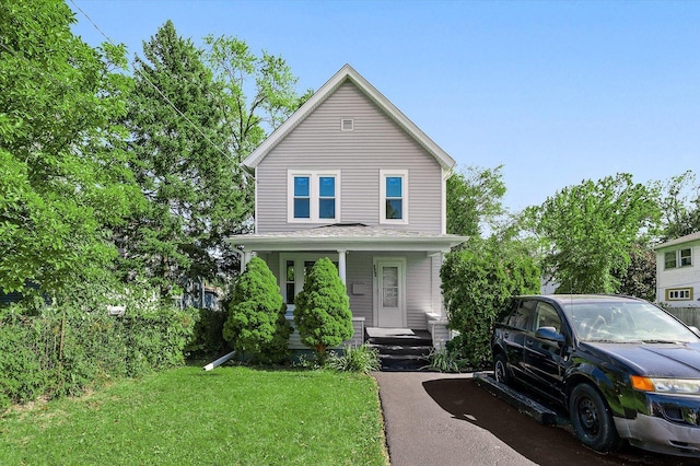 view of front property with a front yard