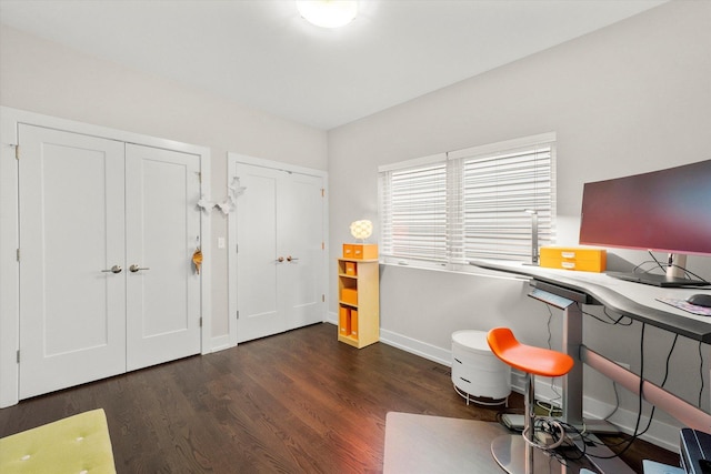 office featuring dark hardwood / wood-style floors