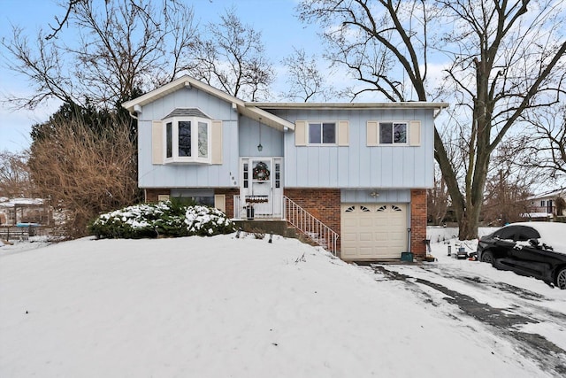 raised ranch with a garage