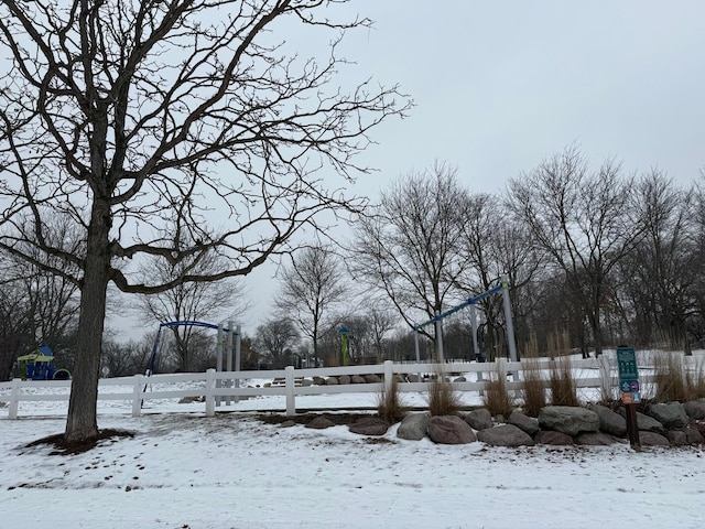 view of snowy yard