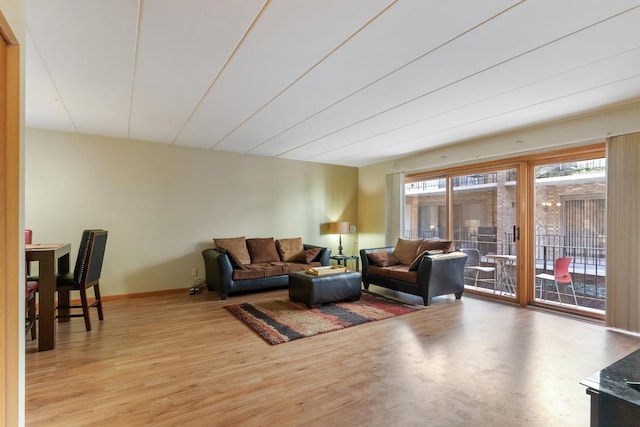 living room with light wood-type flooring