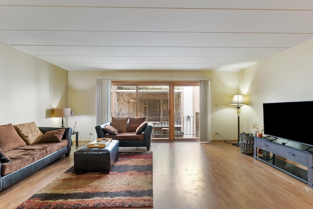 living room featuring hardwood / wood-style flooring