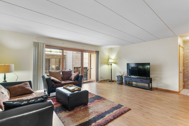 living room featuring light hardwood / wood-style flooring