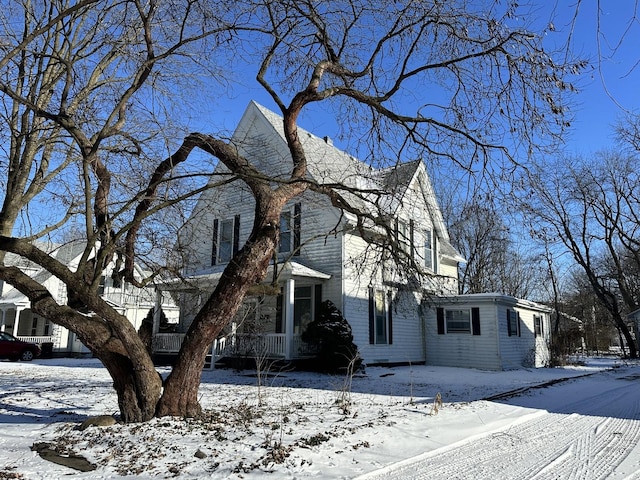 view of snowy exterior