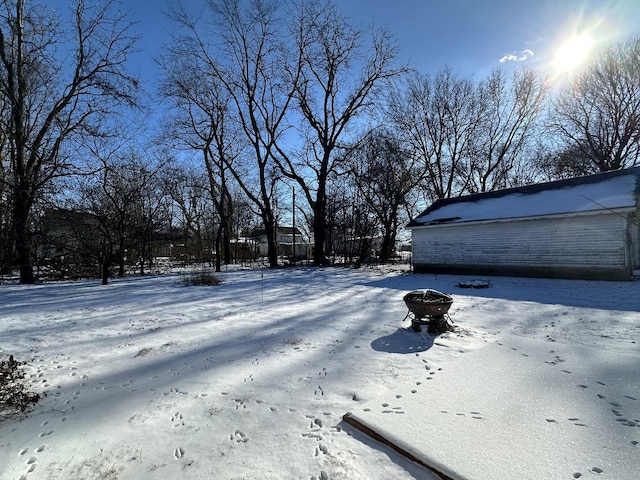 view of snowy yard