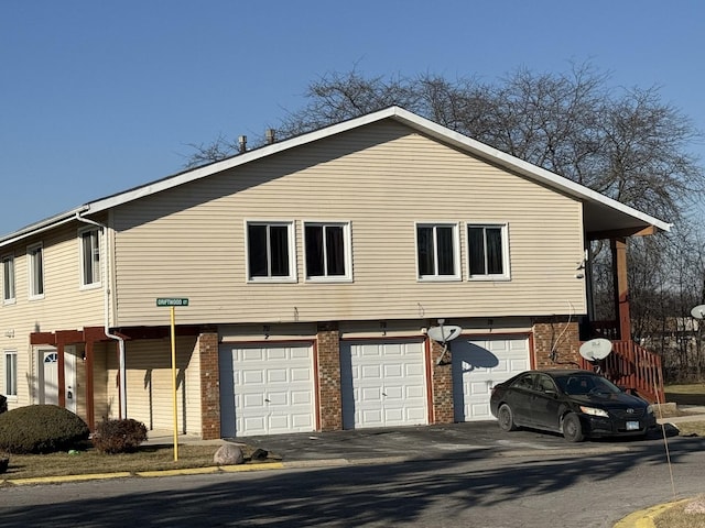 exterior space featuring a garage