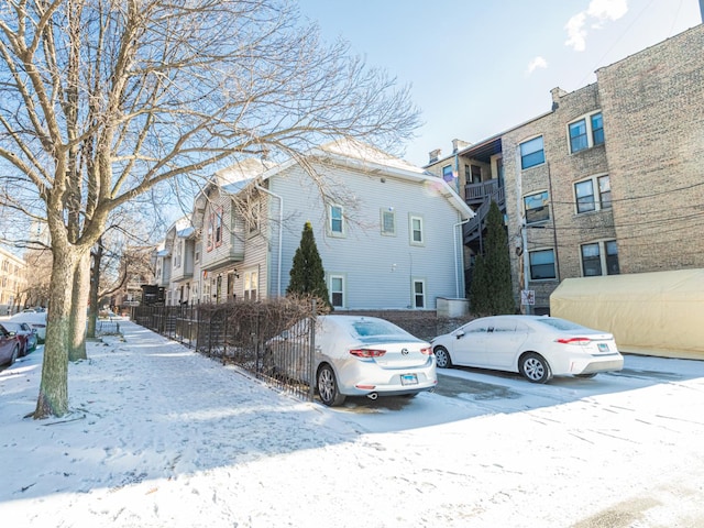 view of snowy exterior