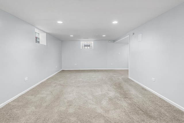 basement featuring carpet