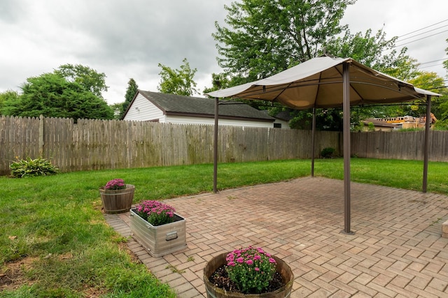 view of patio with a gazebo