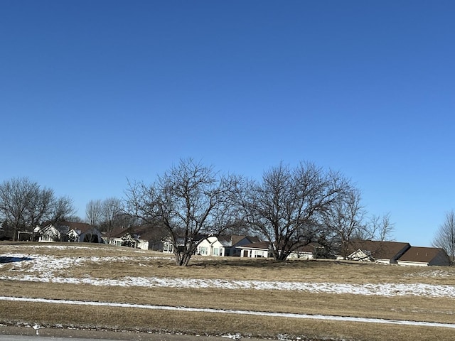 view of yard layered in snow