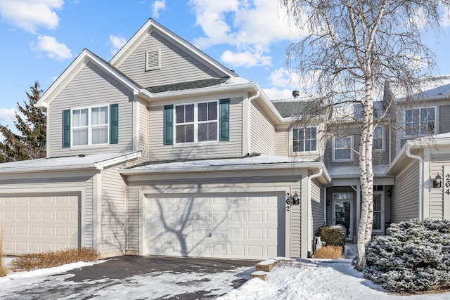 view of front property with a garage