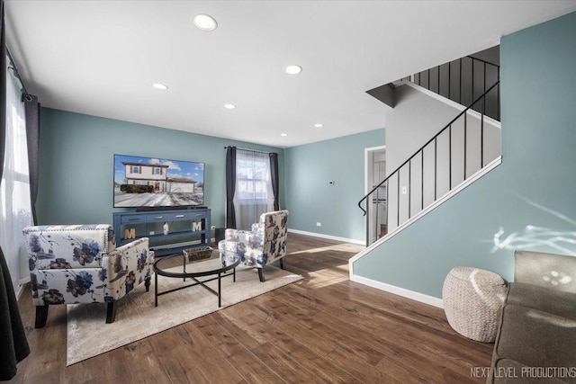 living room featuring hardwood / wood-style flooring