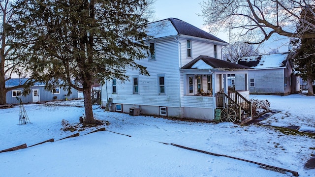 view of front of home with central air condition unit