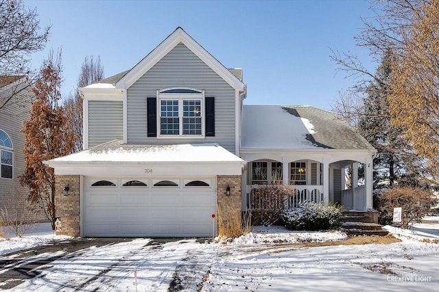 front facade with a garage