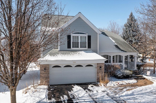 view of front of house with a garage