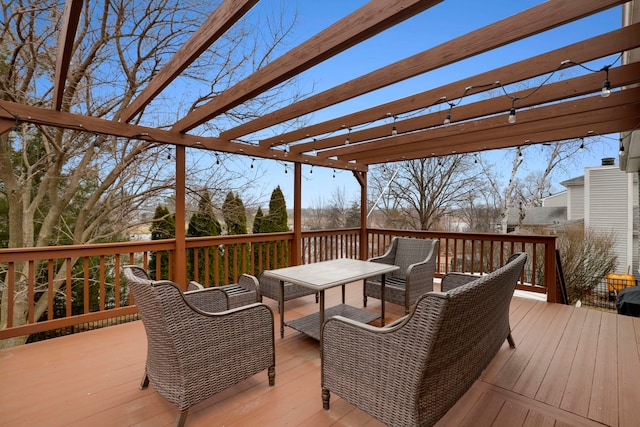 deck with a pergola