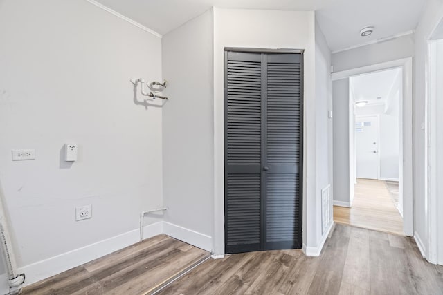 hall featuring hardwood / wood-style flooring