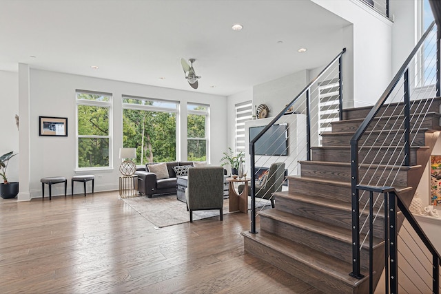 living room featuring wood-type flooring