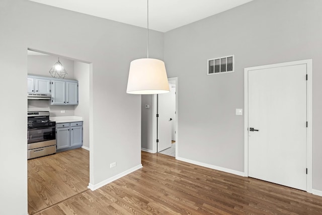 interior space featuring light hardwood / wood-style floors