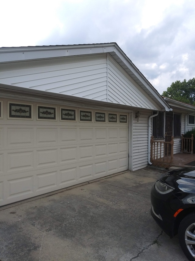 view of garage