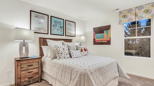 view of carpeted bedroom