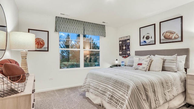 view of carpeted bedroom