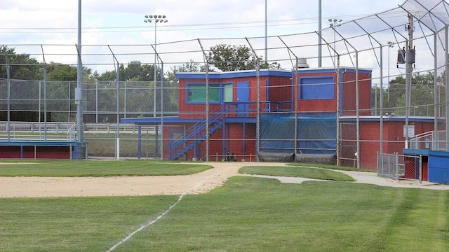 view of playground featuring a lawn