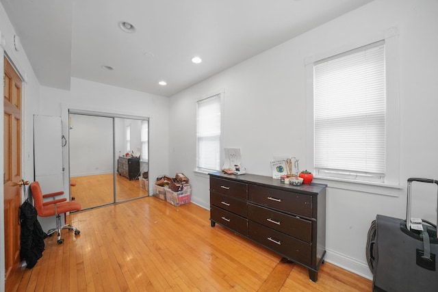 interior space with light wood-type flooring