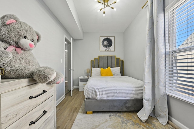 bedroom featuring light wood-type flooring