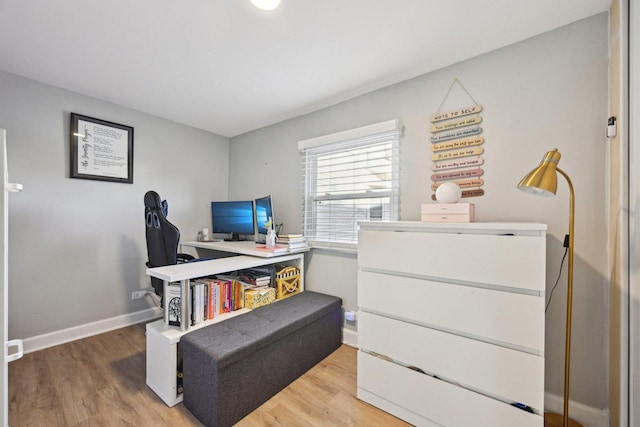 office area featuring hardwood / wood-style flooring