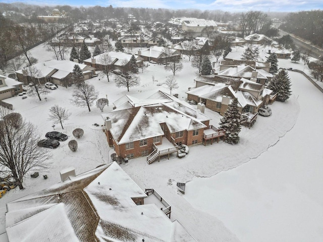 view of snowy aerial view