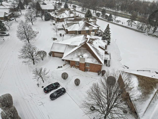 view of snowy aerial view