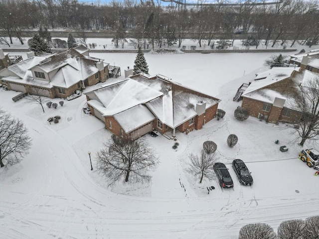 view of snowy aerial view