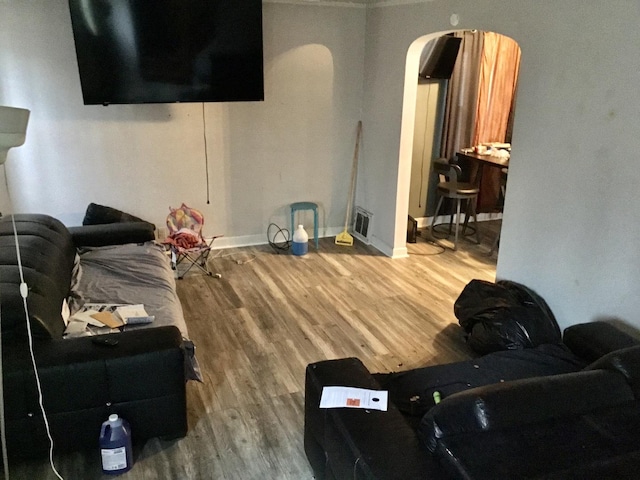 living room featuring hardwood / wood-style floors