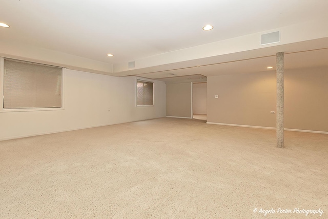 basement featuring carpet floors