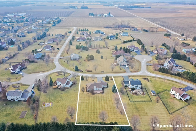 bird's eye view featuring a rural view