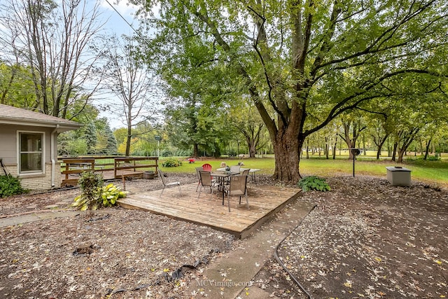 view of patio with a wooden deck