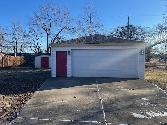 view of garage