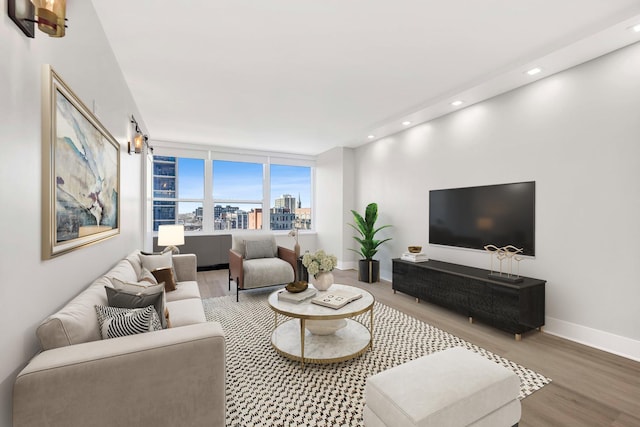 living room featuring hardwood / wood-style floors