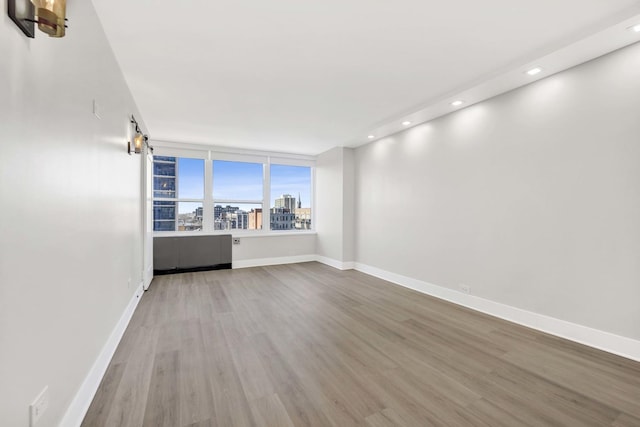 empty room featuring wood-type flooring