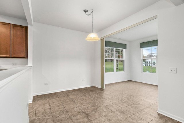 view of unfurnished dining area