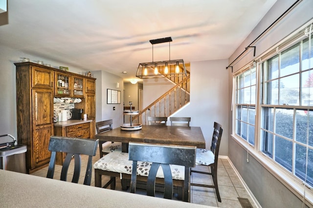 view of tiled dining room